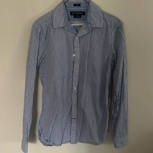 American Eagle Outfitters blue and white striped casual button down shirt Small